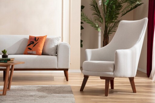 Fotoliu, Atelier del Sofa, 560ARE2909, Lemn de fag / PAL, Crem
