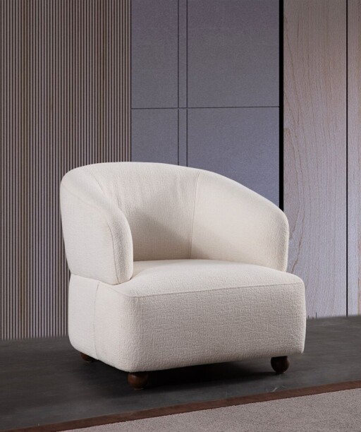 Fotoliu, Atelier del Sofa, 560ARE5235, Cadru: LEMN/PAL, Alb