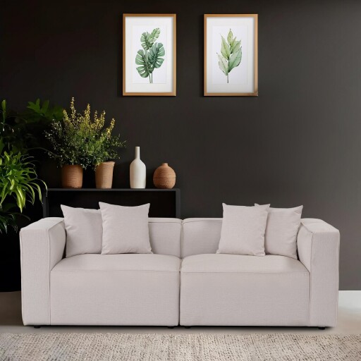 Canapea 2 locuri, Atelier del Sofa, 560ARE2896, Lemn, Ecru
