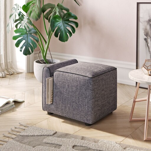 Taburet, Atelier del Sofa, 774BNT1102, 28 Spumă gri DNS/14 Spumă albă DNS, Gri