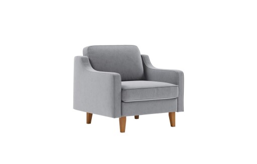 Fotoliu, Atelier del Sofa, 918CMF1109, Otel, Gri ceață / Nuc