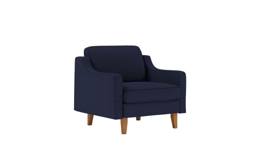 Fotoliu, Atelier del Sofa, 918CMF1116, Otel, Albastru noapte / Nuc