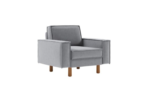 Fotoliu, Atelier del Sofa, 918CMF1189, Otel, Gri ceață / Nuc