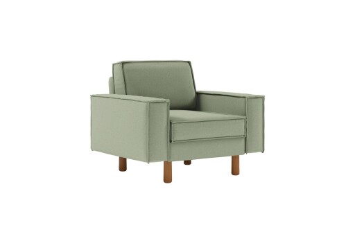 Fotoliu, Atelier del Sofa, 918CMF1187, Otel, Verde marin / Nuc