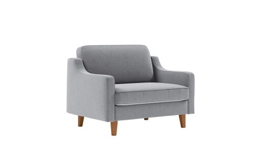 Fotoliu, Atelier del Sofa, 918CMF1125, Otel, Gri ceață / Nuc