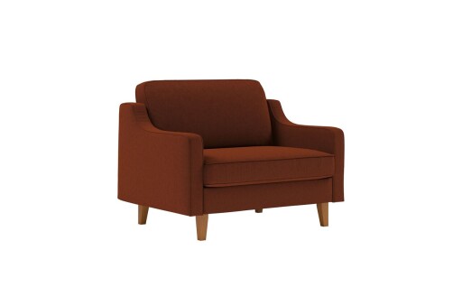 Fotoliu, Atelier del Sofa, 918CMF1122, Otel, Roșu de țiglă / Nuc