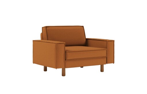 Fotoliu, Atelier del Sofa, 918CMF1201, Otel, Caramel / Nucă