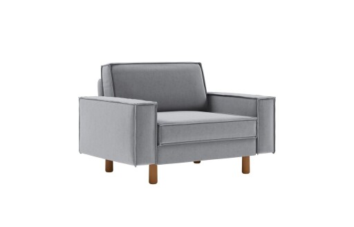 Fotoliu, Atelier del Sofa, 918CMF1205, Otel, Gri ceață / Nuc