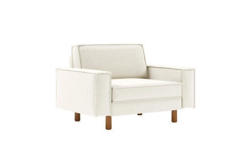 Fotoliu, Atelier del Sofa, 918CMF1198, Otel, Spumă de lapte / Nucă