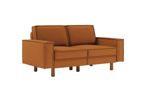 Canapea 2 locuri, Atelier del Sofa, 918CMF1217, Otel, Caramel / Nucă