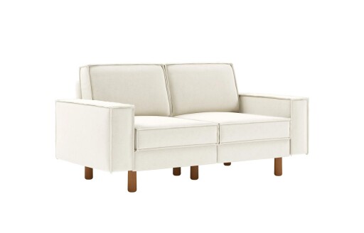 Canapea 2 locuri, Atelier del Sofa, 918CMF1214, Otel, Spumă de lapte / Nucă