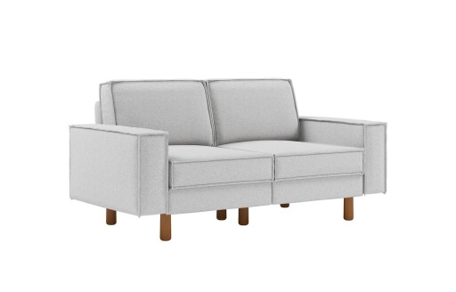 Canapea 2 locuri, Atelier del Sofa, 918CMF1224, Otel, Pietriș / Nuc