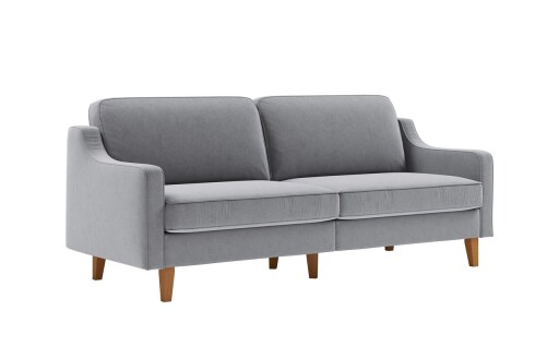 Canapea 3 locuri, Atelier del Sofa, 918CMF1157, Otel, Gri ceață / Nuc