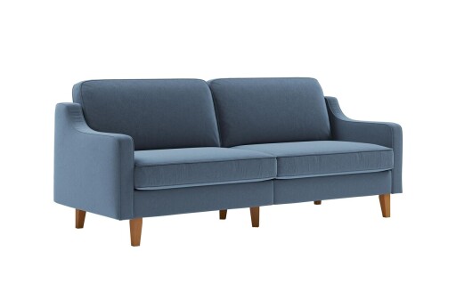 Canapea 3 locuri, Atelier del Sofa, 918CMF1158, Otel, Albastru oceanic / Nuc