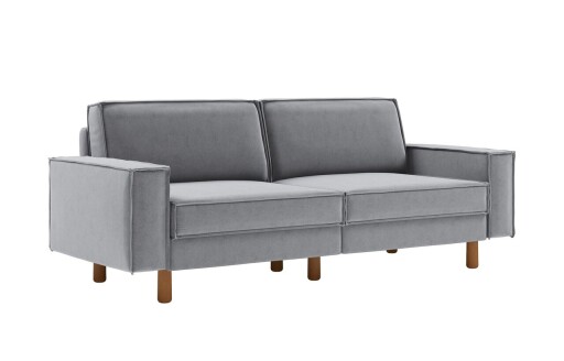 Canapea 3 locuri, Atelier del Sofa, 918CMF1237, Otel, Gri ceață / Nuc