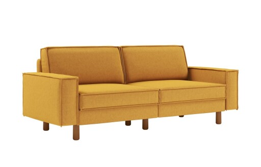 Canapea 3 locuri, Atelier del Sofa, 918CMF1232, Otel, Muștar / Nucă