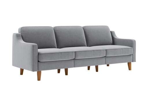 Canapea 3 locuri, Atelier del Sofa, 918CMF1173, Otel, Gri ceață / Nuc