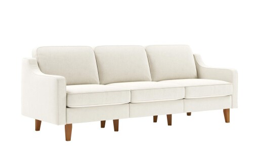 Canapea 3 locuri, Atelier del Sofa, 918CMF1166, Otel, Spumă de lapte / Nucă