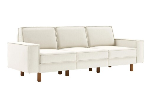 Canapea 3 locuri, Atelier del Sofa, 918CMF1246, Otel, Spumă de lapte / Nucă