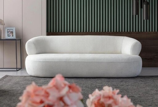 Canapea 3 locuri, Atelier del Sofa, 752EST1112, Lemn de carpen;PAL, Alb
