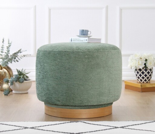 Taburet, Atelier del Sofa, 209FLF1426, Bumbac, Verde
