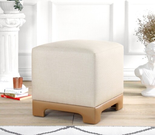 Taburet, Atelier del Sofa, 209FLF1414, 50% bumbac, 50% in, Crem / Bej