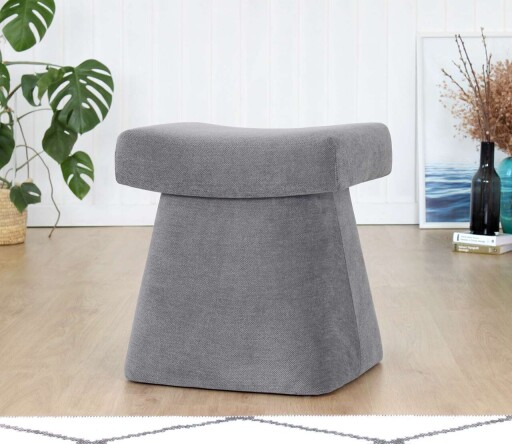 Taburet, Atelier del Sofa, 209FLF1446, Bumbac, Gri