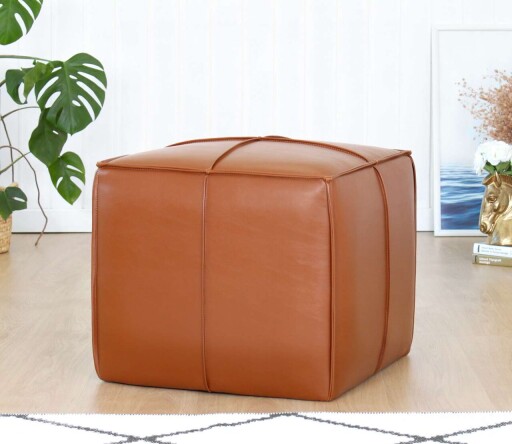 Taburet, Atelier del Sofa, 209FLF1450, Piele ecologica, Bej