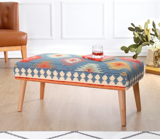 Banca, Atelier del Sofa, 209FLF1434, 50% bumbac, 50% in, Albastru