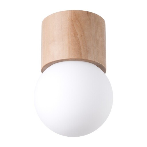 Plafonieră albă/în culoare naturală cu abajur din sticlă ø 12 cm Surtur – Sollux