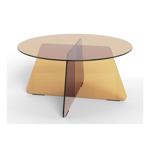 Măsuță de cafea maro rotundă din sticlă ø 80 cm Samos – Actona