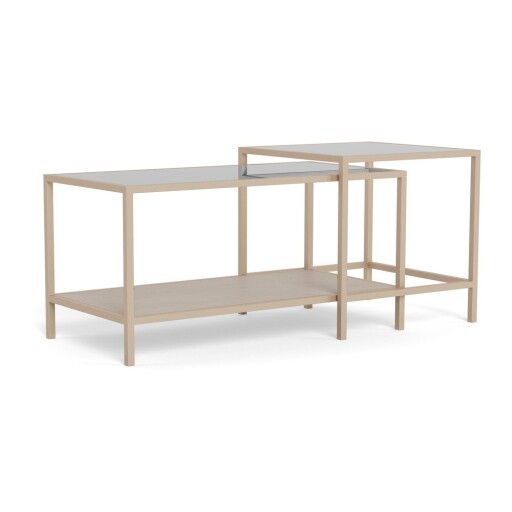 Măsuțe de cafea gri 2 buc. din oțel 50x90 cm Seaford – Actona
