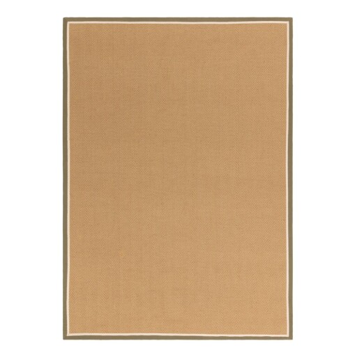 Covor kaki/în culoare naturală reversibil, țesut manual din iută 240x340 cm Bordo Herringbone Khaki – Asiatic Carpets