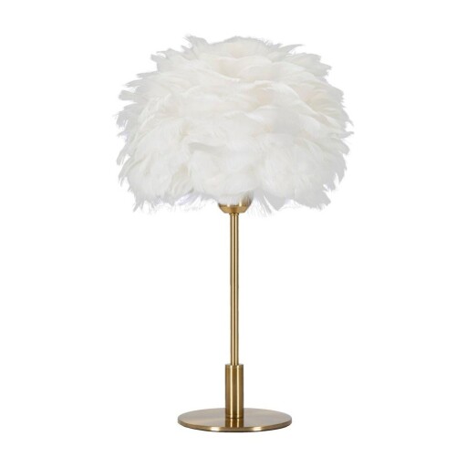 Veioză albă-aurie (înălțime 50 cm) Ball Feather – Mauro Ferretti