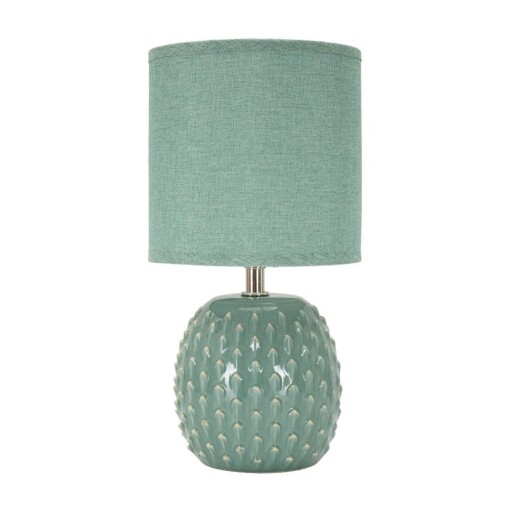 Veioză albastru-deschis din ceramică cu abajur textil (înălțime 27 cm) Pontus – Mauro Ferretti