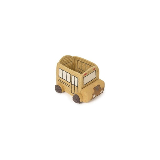 Coș de jucării pentru copii galben ocru din material textil 22x19x15 cm School Bus – Lorena Canals