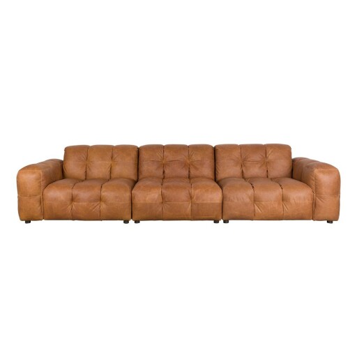 Canapea modulară maro coniac cu tapițerie din piele 364 cm Hackman – Dutchbone