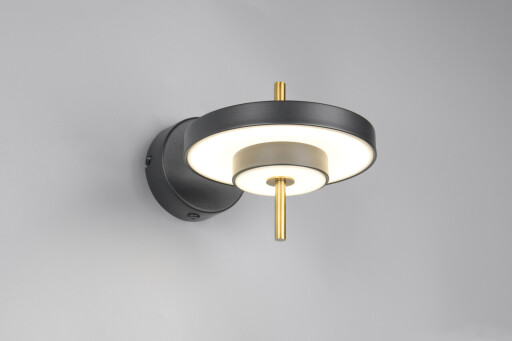 Aplica de perete Keaton, TRIO, 30x20x18.5 cm, 10W, 1x SMD, metal, negru/auriu