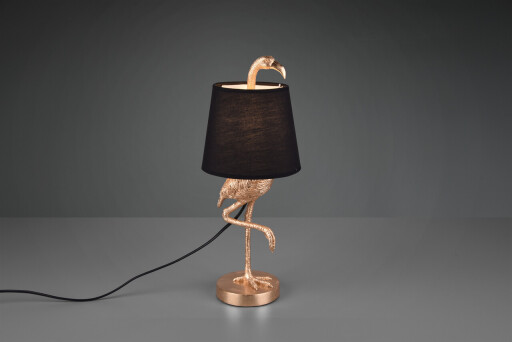 Lampa de masa Lola, RL, 17x42 cm, 40W, 1x E14, polirasina/textil, auriu/negru