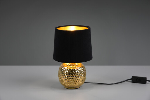 Lampa de masa Sophia, RL, 16x26 cm, 40W, 1x E14, ceramica, auriu/negru