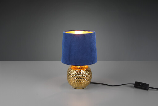 Lampa de masa Sophia, RL, 16x26 cm, 40W, 1x E14, ceramica, auriu/albastru