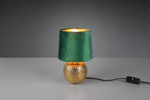 Lampa de masa Sophia, RL, 16x26 cm, 40W, 1x E14, ceramica, auriu/verde