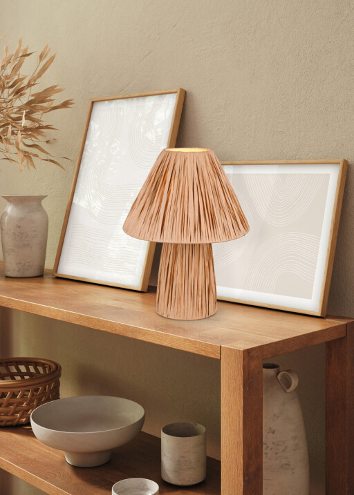 Lampa de masa Anea, RL, 24x31 cm, 10W, 2x E14, hartie, natur