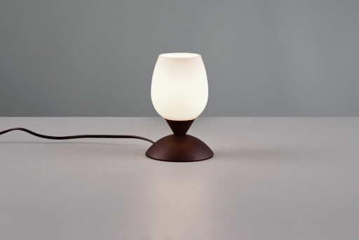 Lampa de masa Cup Ii, RL, 12x18 cm, 40W, 1x E14, metal, ruginiu/alb