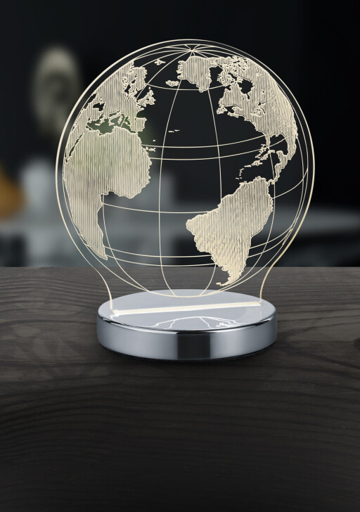 Lampa de masa Globe, RL, 17.5x12x20 cm, 7W, 1x SMD, metal, argintiu