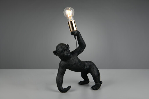 Lampa de masa Bobo, RL, 31.5x17.5x42 cm, 15W, 1x E27, polirasina, negru