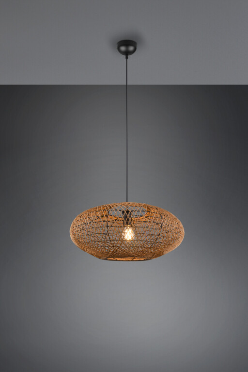 Lustra Hedda, TRIO, 52x150 cm, 40W, 1x E27, metal, negru mat/maro