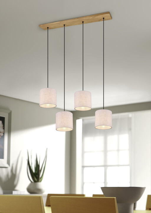 Lustra Elmau, TRIO, 100x20x150 cm, 60W, 4x E27, metal, natur/bej