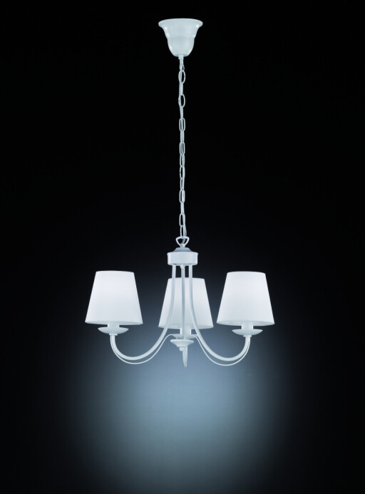 Candelabru Cortez, TRIO, 52x150 cm, 28W, 3x E14, metal, alb mat