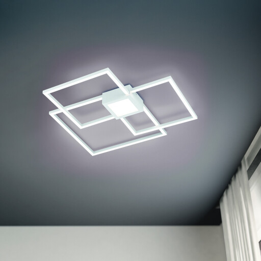 Plafoniera Hydra, TRIO, 65.5x65.5x6.5 cm, 38W, 1x SMD, metal, alb mat